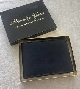 Vintage SWANK Personally Yours Black Bifold Genuine Cowhide Leather Wallet - Picture 1 of 13