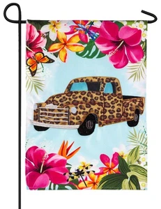Bandera de jardín decorativa de camión con estampado animal de lino - Imagen 1 de 1