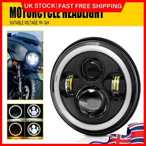 Universal Motorcycle Headlight 7" inch Motorbike Hi/Lo LED Front Light Headlamp - Picture 1 of 12