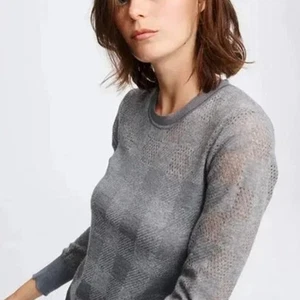 RAG & BONE Charlotte Rundhalspullover grau Alpaka Crew halbtransparent Slim Fit Damen M - Bild 1 von 12