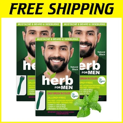 Mustache & Beard Dye - Natural Black, PPD-Free, Vegan Formula for Sensitive Skin - Image 1 of 4