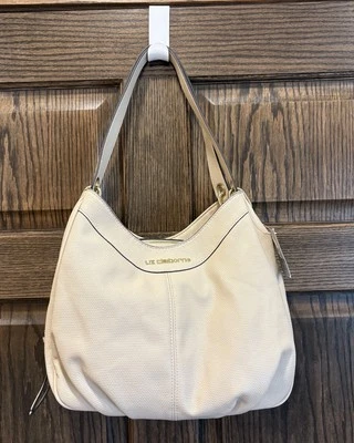 NUEVO CON ETIQUETAS Bolso Cartera Bolso Cartera Vintage Liz Claiborne Crema Guijarro Cuero Sintético ¡BONITO! Foto 1 de 4