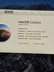 Wydanie! MacBook Pro 16" A2141 Logic Board i9 2,4 GHz 64 GB 512GB + sparowany Touch ID - Zdjęcie 1 z 10