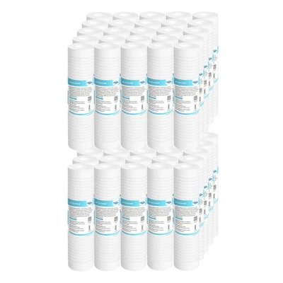 50 Pack 1 Micron 10" x 2.5" Grooved Sediment Water Filter Whole House RO System - Image 1 of 4