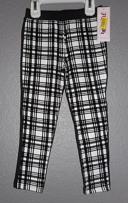 FLAPDOODLES 紧身裤 女子 尺寸 4 黑色和白色格子前部,实心背面 全新带标签 — 第 1/4 张图片