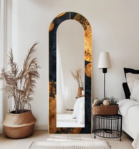 Black and Gold Marble - Full Lenght Floor Mirror - Picture 1 of 12
