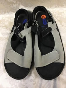 WOLKY  SANDALS Open Toe gray SLINGBACK 41 | 9.5 adjustible hook loop leather - Picture 1 of 8