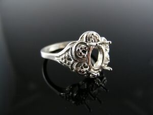 4424 Ring Setting Sterling Silver, Size 5.5, 8x6 Mm Oval Stone