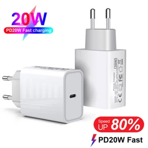 Cargador rápido de pared 20W PD USB tipo C adaptador de fuente de alimentación enchufe de la UE - Imagen 1 de 19