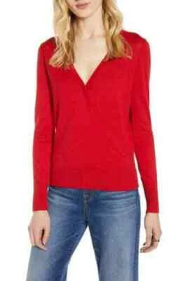 Halogen Faux Wrap Sweater WOMENS SIZE S SMALL RED CHILI NEW *Z7 - Image 1 of 4