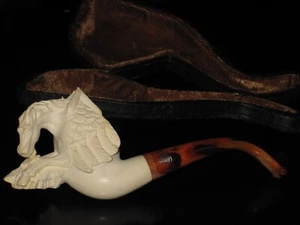 PEGASUS MEERSCHAUM PIPE WITH CASE - Picture 1 of 12