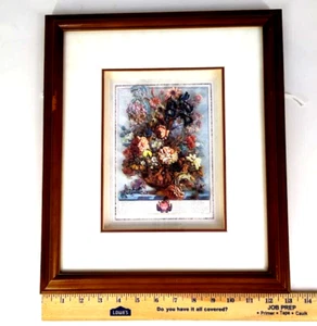 Paper Tole 3D Diorama Art Shadow Box Flowers Framed 15" x 13" - Imagen 1 de 5