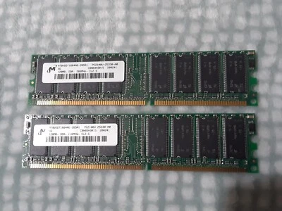 Micron 256MB (2x128MB) PC-2100 DDR 266MHz DIMM SDRAM - Image 1 of 2