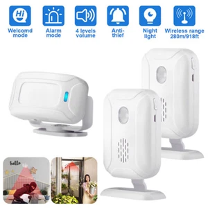 Welcome Chime Wireless Infrared PIR Motion Sensor Door Bell Alarm Entry Bell Set - Picture 1 of 32