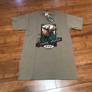 Ouray Sportswear Men's T-Shirt Moose Outdoor Expedition hunting Olive Size Small - Picture 1 of 4