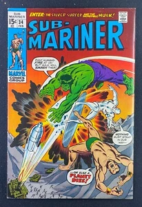 Sub-Mariner (1968) #34 en estado bastante bueno- (7,5) Prelude 1st Defenders Surfer Namor Hulk - Imagen 1 de 2