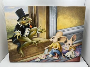 ULTRA RARE Rip Squeak Julia Harnett Giclee Canvas 15x20 Euripides at the Window - Picture 1 of 9