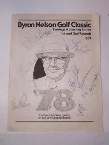Programma BYRON NELSON GOLF CLASSIC 1978 - 8 AUTOGRAFI GOLF PRO IN COPERTINA - RSS - Foto 1 di 9