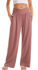 Womens Wide Leg Pants Plus Size Elastic Waist Yoga Sweat Pants Casual Loose L... - Picture 1 of 5