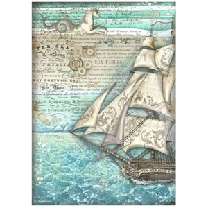 PAPEL ARROZ STAMPERIA A4 - CANCIONES DEL MAR - VELERO BARCO - Imagen 1 de 1