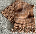 Vintage Caterina de Medici Italy Orange Retro Wool Knit Fringed Scarf Wrap