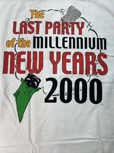 Vintage New Millennium 2000 T-Shirt Size Large LAST PARTY TULTEX - Picture 1 of 8