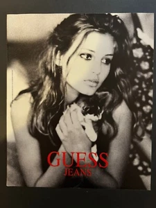 Vtg 1990s AD Guess Jeans, Bridget Hall with Kitten, Photo by Ellen Von Unwerth - Picture 1 of 3