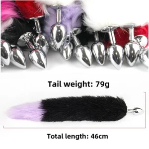False Fox Tail With Metal Plug Cosplay Romantic Toy Funny Erotic Adult Sexy Game - Picture 1 of 36