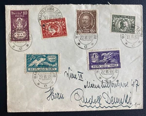 1919 Warsaw Poland First Day Cover  To Vienna Austria Parliament Stamps #134/39 - Picture 1 of 2