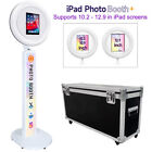 Portable iPad Photo Booth Floor Standing Selfie Station Light Ring Party w/ Case