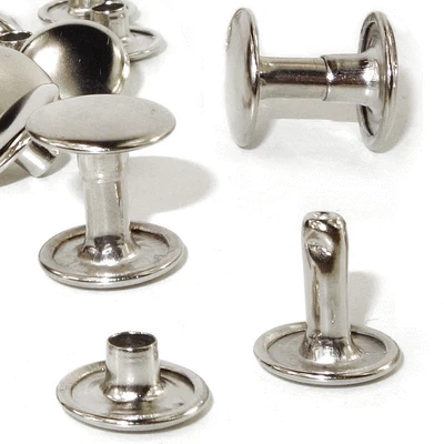 GLETSCHERLICHT 100 Stück Hohlnieten 10mm Silber - Doppelhohlniete Gürtel Taschen Stoff Nieten