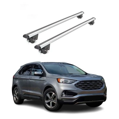 Barras transversales de techo para equipaje 220 libras para Ford Edge 2015-2019 gris 2 piezas Foto 1 de 4