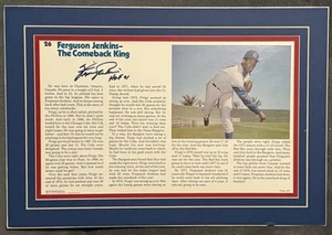 Fergie Jenkins Signed 12x18 Photo Matted Article HOF 91 Chicago Cubs JSA LOA - Picture 1 of 3