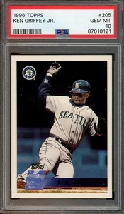 1996 Topps #205 Ken Griffey Jr. GEM-MT PSA 10 Seattle Mariners 8121 - Picture 1 of 2