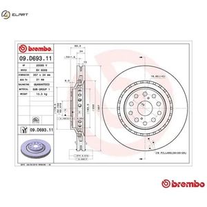 2x BRAKE DISC 09.D693.11 FOR LEXUS 8GR-FXS 3.5L V35A-FTS 3.4L 6cyl LS 4.6L 8cyl - Picture 1 of 10