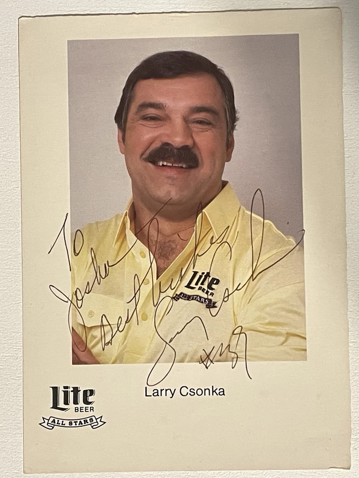 20 世纪 80 年代亲笔签名拉里·CSONKA 照片。 — 第 1/1 张图片