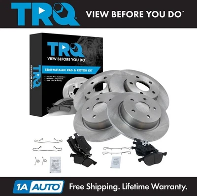 Kit de pastillas de freno delanteras y traseras TRQ y rotor semimetálico para Ford C-Max 2013-2018 Foto 1 de 4