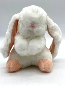 Juguete de peluche blanco vintage conejito de peluche orejas largas de Pascua - Imagen 1 de 4