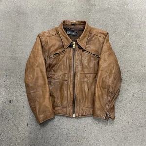Vintage Steinmark Leather Motorcycle Jacket Size 42 - Picture 1 of 13