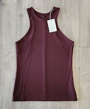 A New Day Women's Size M Tank Top Brown Slim Fit Ribbed High Neck New