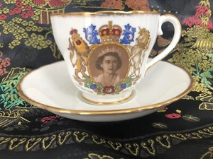 Coronation of H.M. Queen Elizabeth 1953 Royal Adderley England Teacup Saucer - Picture 1 of 5