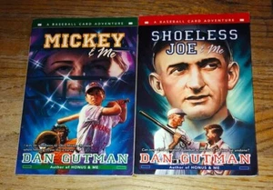 LOT of 2 Baseball Card Adventures Dan Gutman Shoeless Joe Mickey & Me Chapter PB - Picture 1 of 1