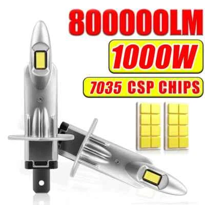 H1 LED Bulbs Car Headlight 800000LM 1000W White H4 Fog Light Plug and Play - Image 1 of 4