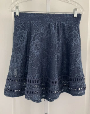 Falda Xhilaration Azul Floral Detalle Encaje Talla Pequeña Nueva con Etiquetas Foto 1 de 4