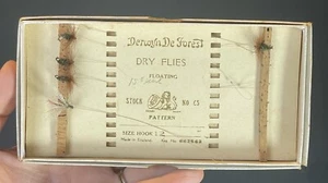 Vintage 20th C. Brown Hackle Fly Lure Derwyn De Forest w/ Original Box England - Picture 1 of 7