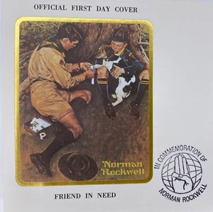 Norman Rockwell Friend In Need Official First Day Cover 1979 - Picture 1 of 6
