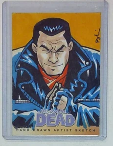 JUEGO 2 DE TARJETAS DE BOCETO CÓMICO WALKING DEAD: NEGAN ARTIST BRADON BASELICE BB06 - Imagen 1 de 2