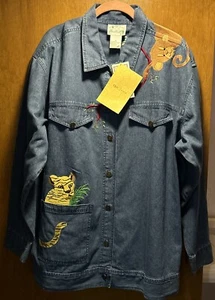 The Quacker Factory Mujer Talla XL Bordado Safari Animales Hecho en India Nuevo - Imagen 1 de 10