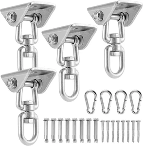 4 Pack Heavy Duty Swing Hangers Set, 1000 Lbs Capacity 360°Rotate Stainless Stee - Picture 1 of 12