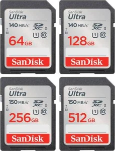 SanDisk SD Ultra 140MB/s (SDSDUNB) Flash Memory Card 64GB 128GB 256GB 512GB - Picture 1 of 9